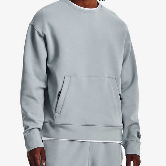 UNDER ARMOR SUMMIT KNIT CREW PULLOVER UNISEX ADULTS SIZE MEDIUM LIGHT BLUE - Picture 1 of 9